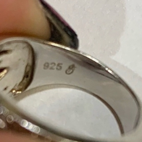 Multi colored diamond ring in rhodium plated silver - Picture 5 of 7